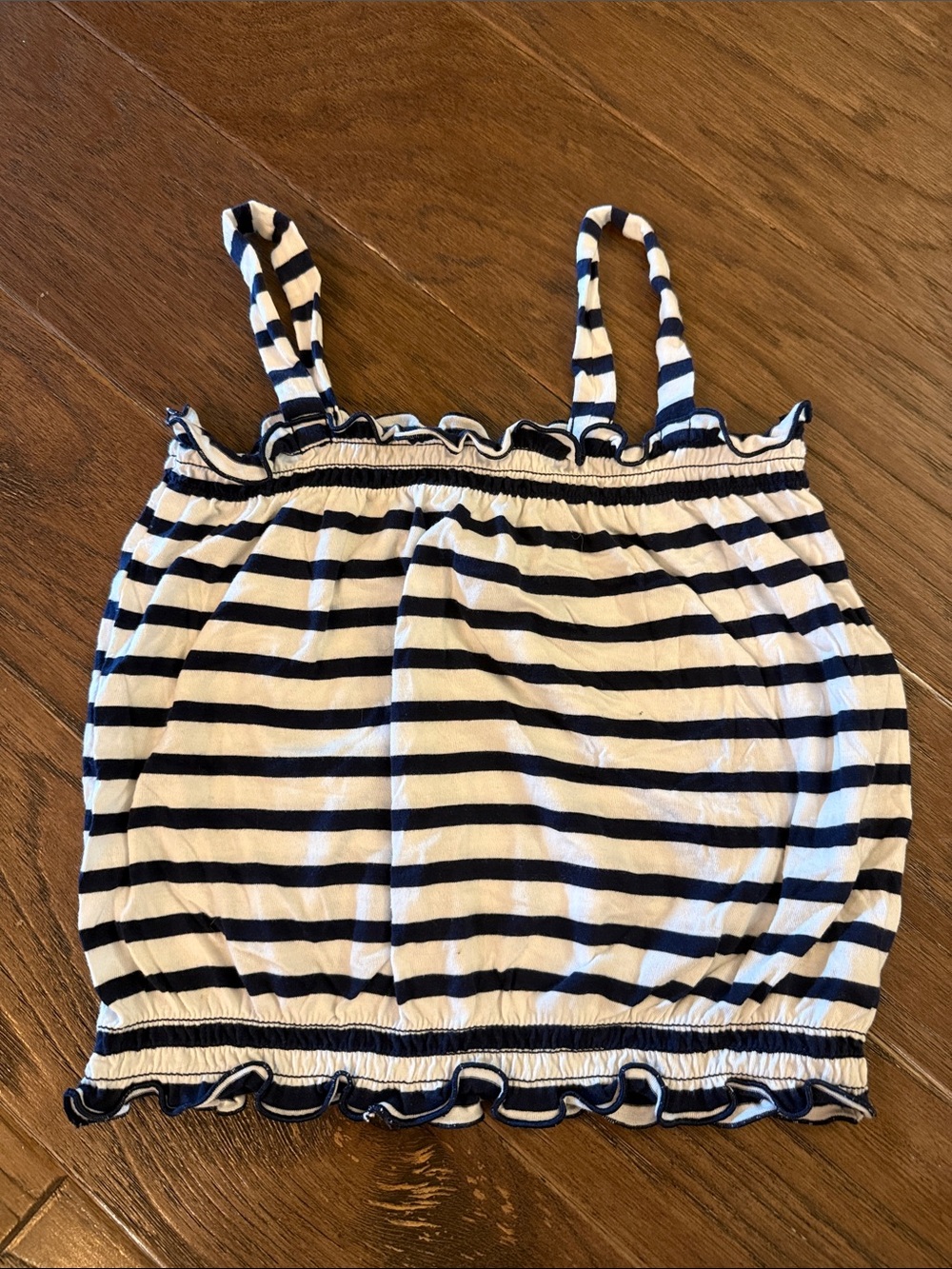 Old Navy Navy and White Striped Bubble hem Tank - Medium